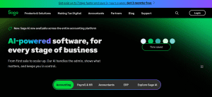 Screenshot of Homepage of Sage Payroll.