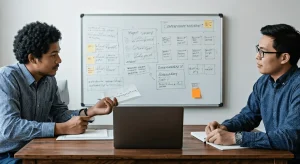 Team planning payroll implementation strategy.