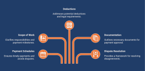 Graphic showing payment steps and transaction options