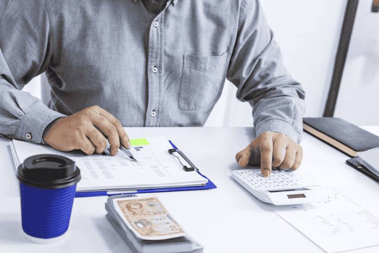 A man analysing documents.