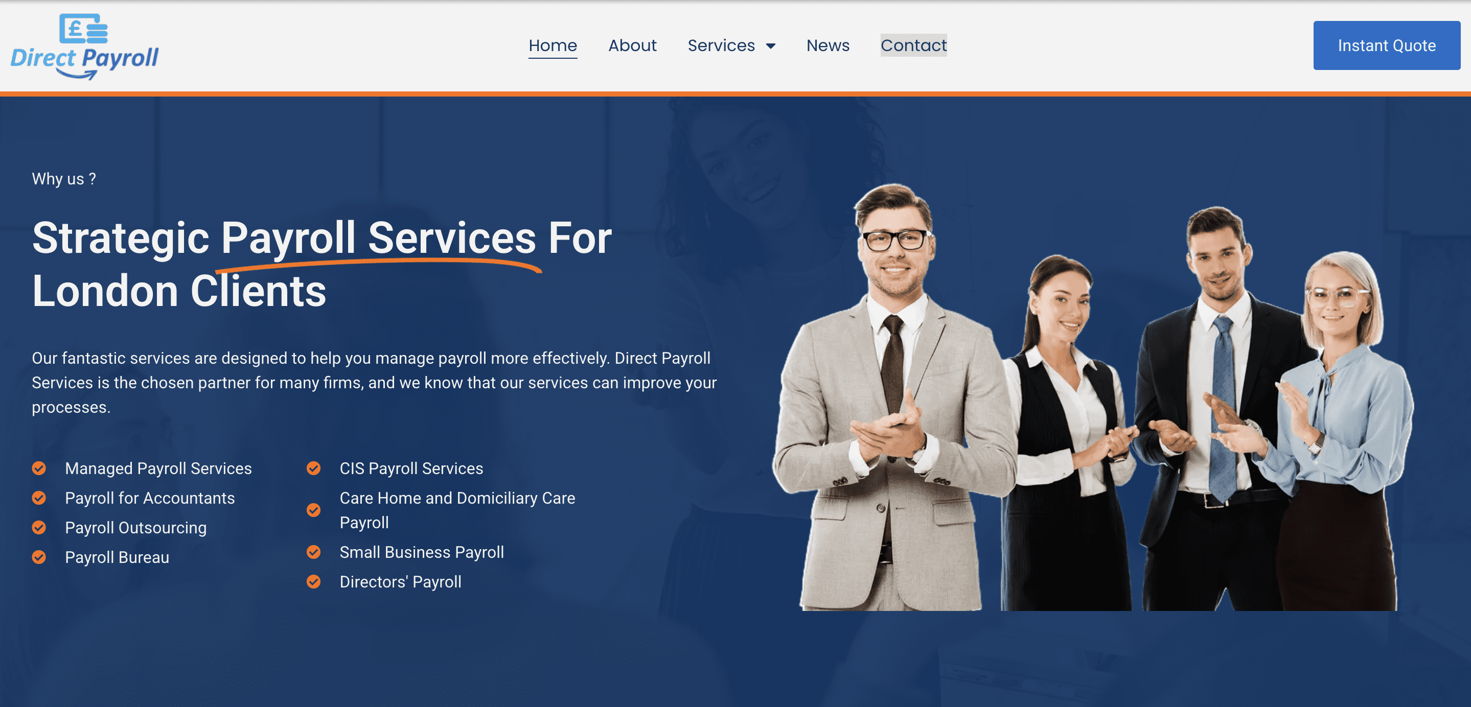 Dashboard of Direct Payroll Services