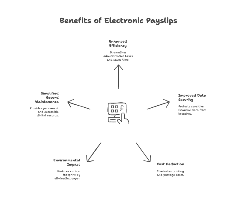 Infographic of the benefits of electronic payslips