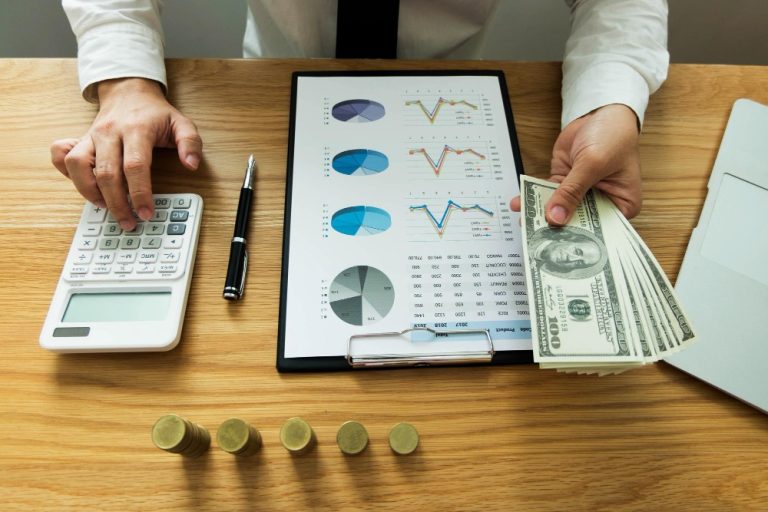 businessman counting mone