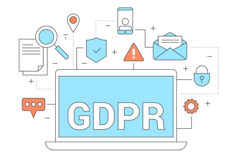 Illustration of GDPR on a laptop