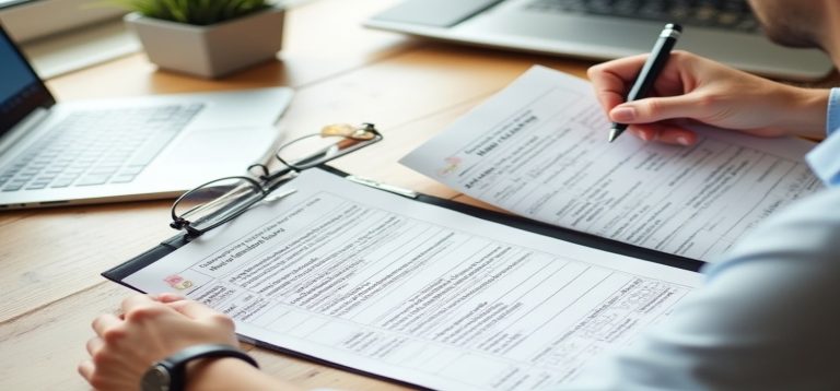 Employer reviewing payroll and employee sick leave records