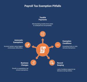 Infographic showcasing Payroll Tax Exemption Pitfalls