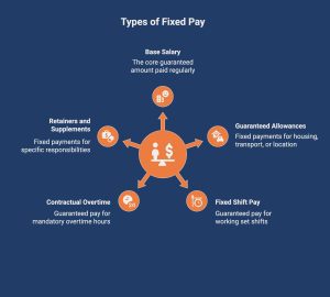 Infographic showcasing types of fixed pay