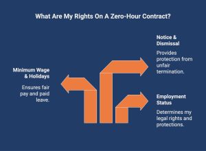Infographic showcasing employee rights on a zero hour contract 