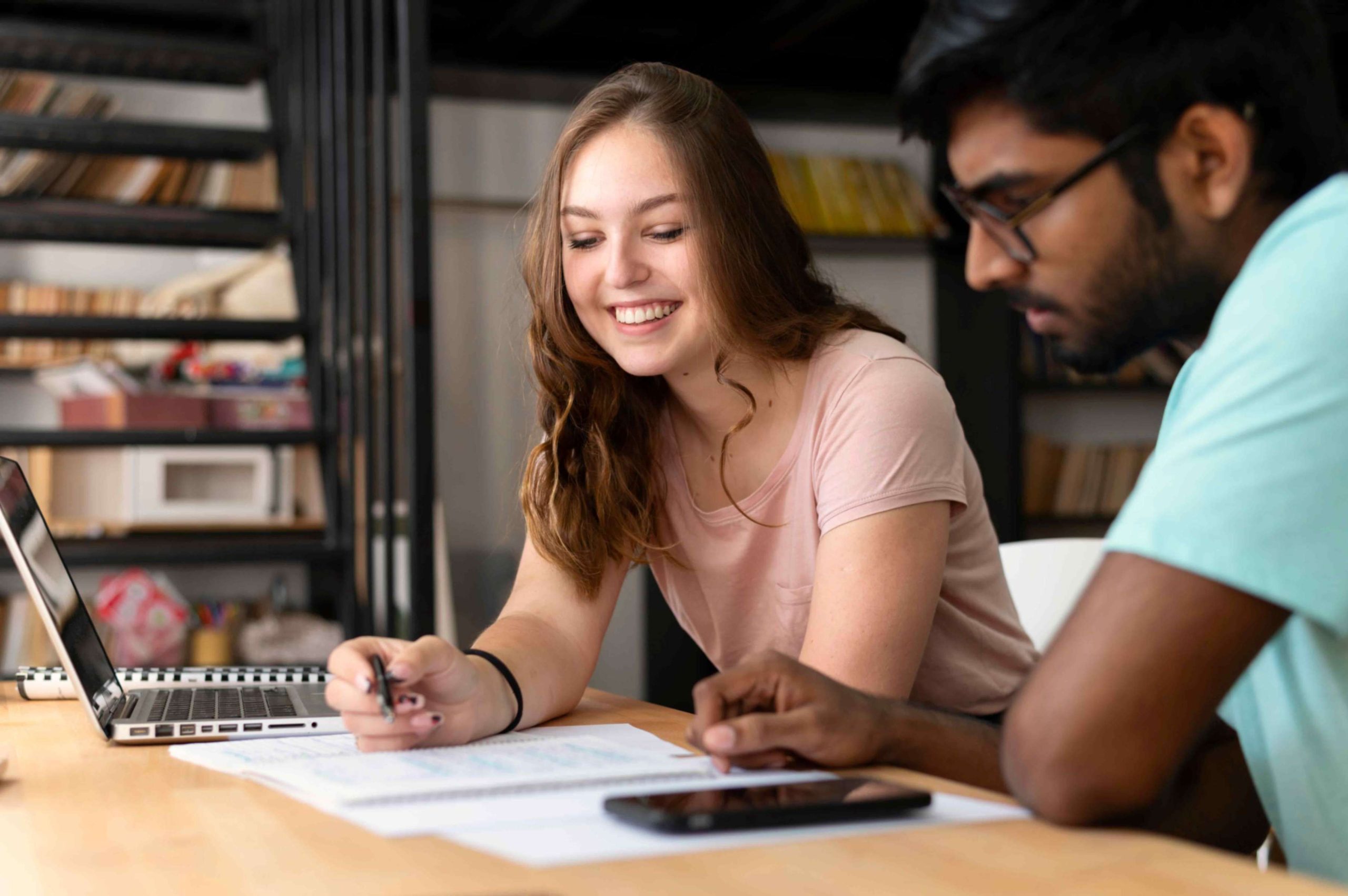 students studying together